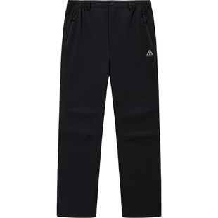 安踏大地之壳男裤软壳冲锋裤冬季新款防泼水运动长裤三防伞兵裤子