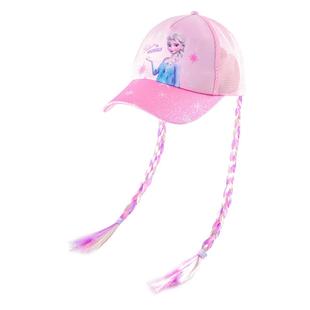 迪士尼艾莎儿童帽子女孩防晒棒球帽辫子遮阳帽宝宝鸭舌帽新年礼物
