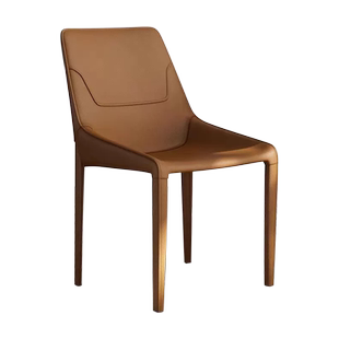 意式极简马鞍皮餐椅轻奢酒店现代设计师靠背高级感餐桌椅家用椅子