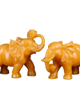 黄玉大象摆件吉祥如意招财纳福