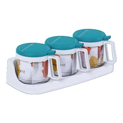 茶花按压式开盖家用调味盒