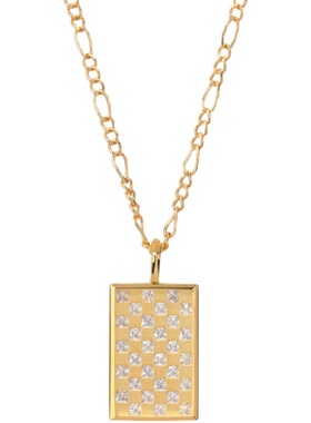 LUVAJ镀金方牌项链情侣不掉色