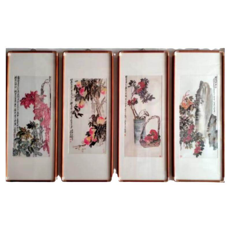 黑胡桃木铜角画框新中式国画山水相框/画框