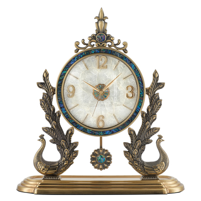 汉时座钟欧式复古金属摇摆台钟