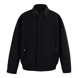 虎牙兄弟美式复古夹克早秋户外防风翻领撞色格子领外套男士 C3601