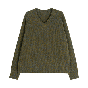 MRS Studios 康宝莱混色花纱舒适亲肤V领针织毛衣/三角大围巾围脖