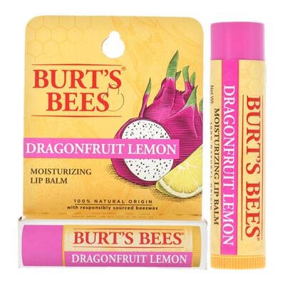 美国直邮Burts Bees 美国小蜜蜂火龙果柠檬保湿润唇膏 4.5g正品