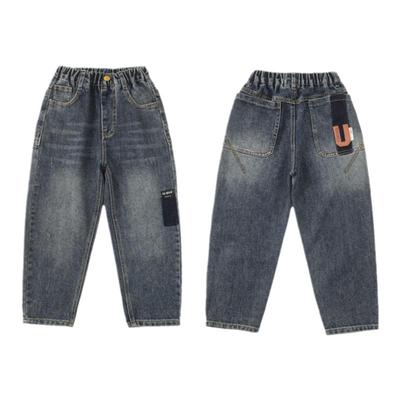 男童加绒裤牛仔裤一体绒冬款