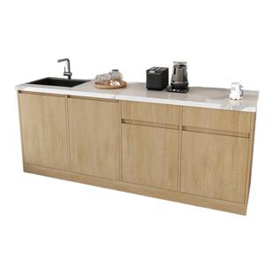 商用公司水吧台大理石茶水间岛台靠墙吧茶吧咖啡料理台操作切洗台