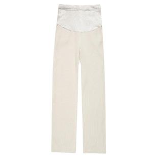 孕妇阔腿裤子外穿灯芯绒托腹直筒裤宽松杏色休闲长裤秋冬加绒加厚