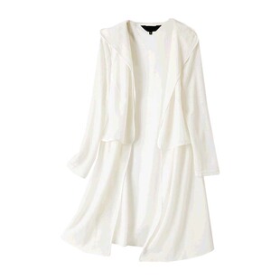 M2女装品牌折扣春夏季薄款开衫新款白色宽松大码长袖连帽防晒服