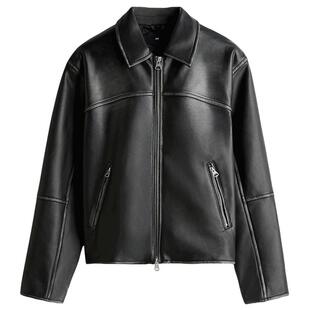 HM男装25春季新款夹克标准版型涂层外套1306455