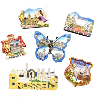 3个包邮 比利时布鲁塞尔布鲁日安特卫普根特旅游装饰贴冰箱磁性贴