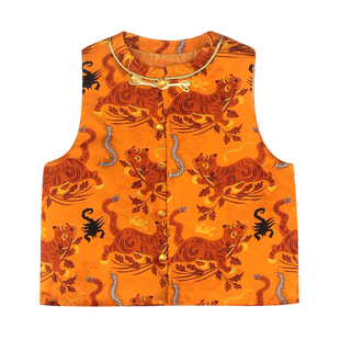 大耳象女童动物旗袍马甲冬款宝儿新中式拜年服保暖夹棉加厚上衣