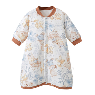 婴儿睡袍加厚夹棉防着凉宝宝睡袋冬季防踢被秋冬儿童纯棉a类睡衣