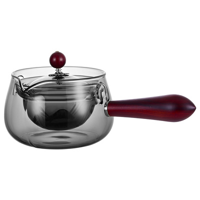 360度旋转逍遥壶高硼硅玻璃家用泡茶器可电陶炉明火煮水侧把壶