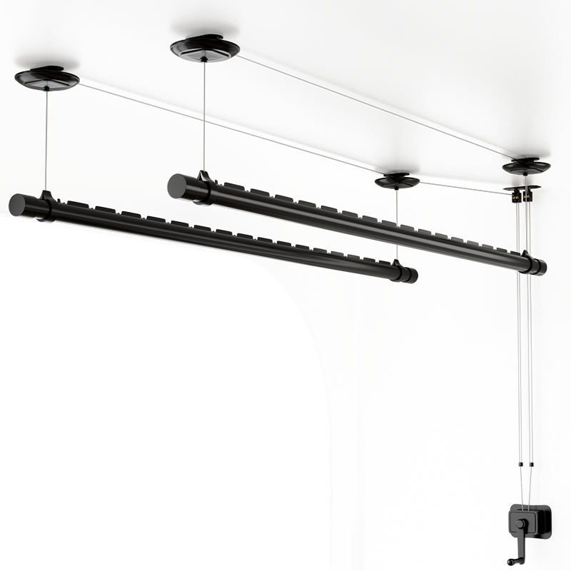 防风阳台升降晾衣架手摇器单双杆晒衣架室内晾衣杆手动凉衣服架子