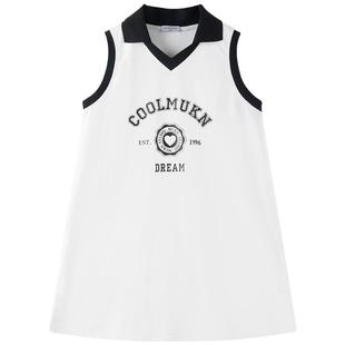 【冰感抑菌】复古轻运动女童夏季无袖连衣裙亲肤透气儿童学院裙子