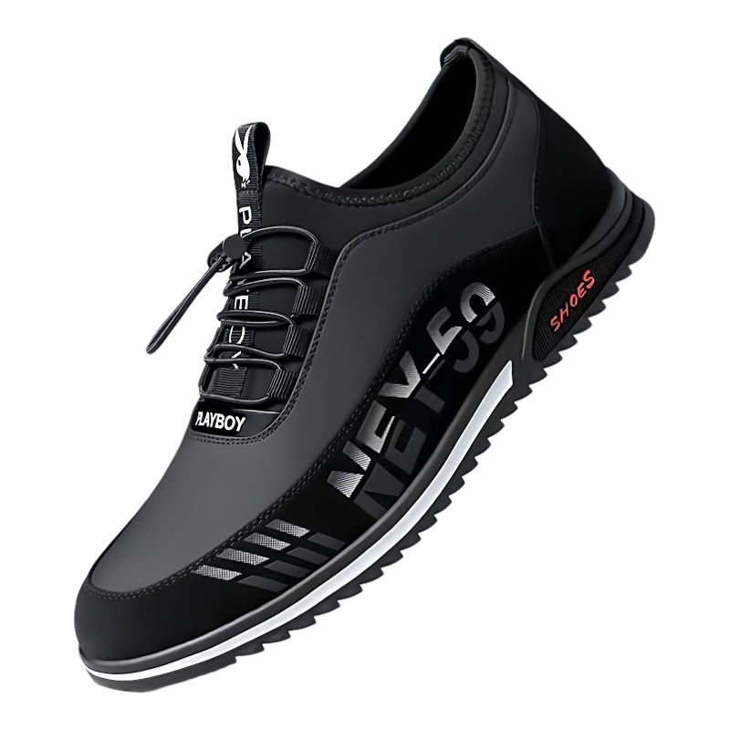 花花公子男鞋2025新款真皮休闲鞋秋季商务软底加绒内增高运动皮鞋
