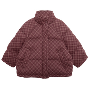 积木城堡男童棉服2025冬装新款中小童儿童红色格子棉衣加厚年服