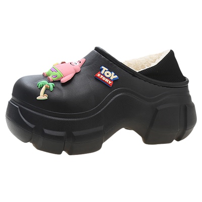 可爱卡通增高包跟棉鞋