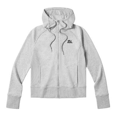 PSO Brand女装可爱小狗针织拉链灰色卫衣外套修身长袖帽衫秋季潮