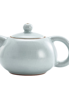 德震台湾品牌汝窑天青色茶壶