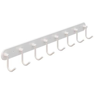 白色厨房挂钩架挂杆多功能收纳免打孔厨具挂架勺子铲子挂钩置物架