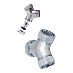 锌合金包塑金属软管三通接头YT蛇皮管穿线波纹管304不锈钢三头6分