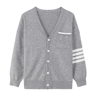 左西童装男童毛衣开衫针织衫儿童春装外套2026新款男孩大童毛线衣