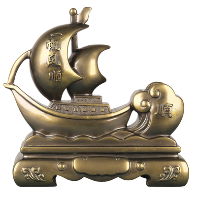 一帆风顺舵手笔筒摆件送领导