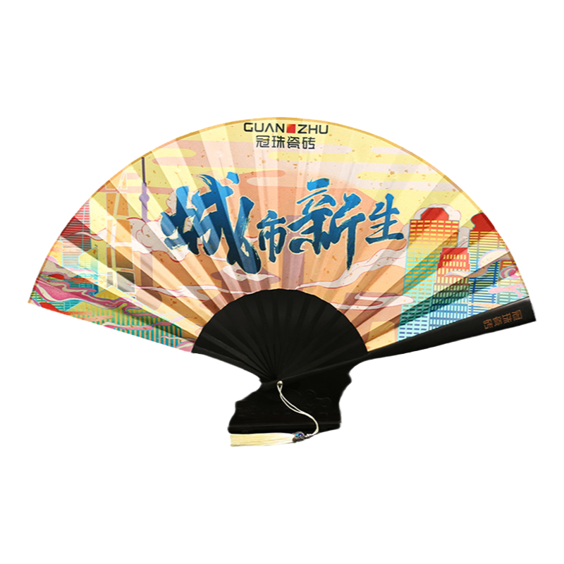 个性扇子宣纸折扇定制来图定做绢布双面印刷广告宣传logo图案折扇