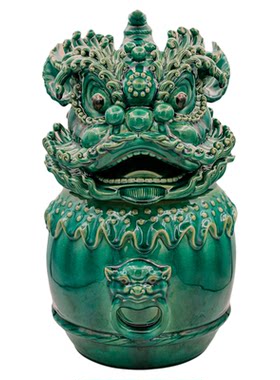 本尼家中式高温狮头玄关摆件