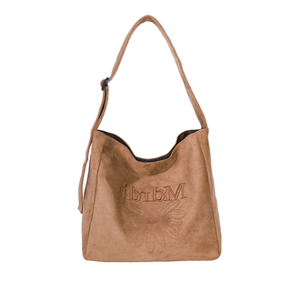 2026新款复古麂皮绒斜挎包包女韩系花朵刺绣大容量休闲通勤托特包