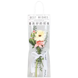 情人节鲜花包装袋花束手提袋手幅单支装花透明袋子ins风网红定制