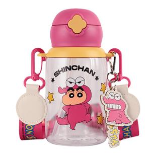 杯具熊儿童吸管杯蜡笔小新联名夏季水杯学生运动杯双饮咖啡随手杯