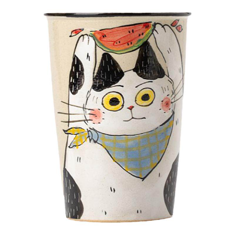 原创手绘猫咪手握杯,可乐啤酒杯