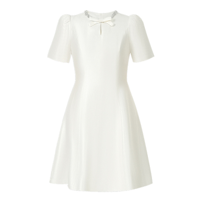 白色初恋女神范生日连衣裙