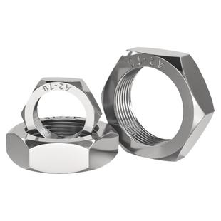 316L不锈钢六角细牙薄螺母薄型形螺帽丝帽MM8M10M12*1M16*1.5-M24