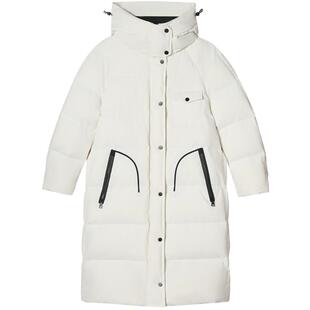 SALT.P可颜2024年冬季新款户外风白鸭绒立领连帽羽绒服女长款