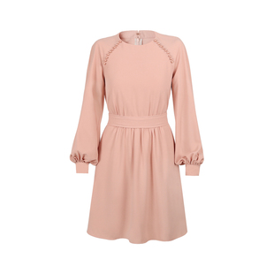 Mummy Cat 下蛋喵【秩序美学】26新品双面乱麻插肩包扣系带连衣裙