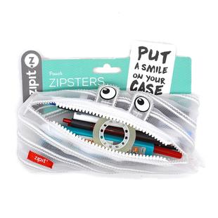 正品ZIPIT半透明笔袋学生考试网纱铅笔收纳包创意礼物简约文具袋