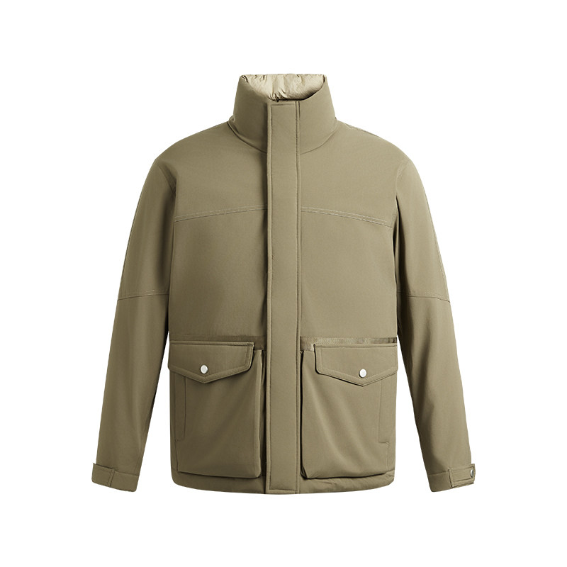 杉杉90白鸭绒男立领防风羽绒服