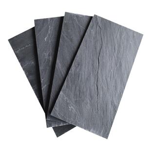 天然青石板庭院地砖室外防滑片黑色板岩电视背景墙文化石花园院子