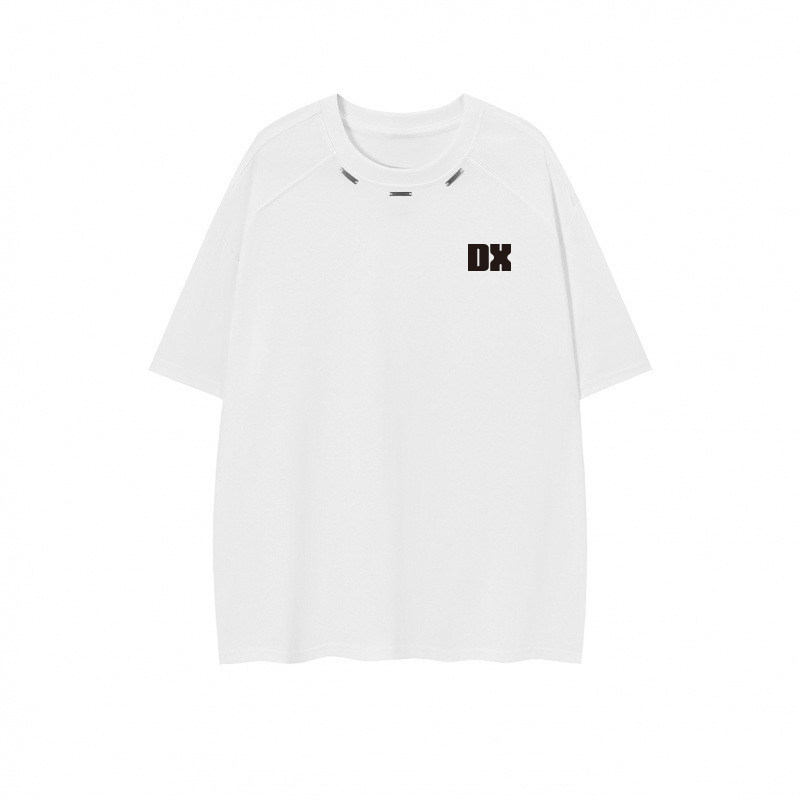 DEFINEX国潮牌男女同款美式休闲宽松金属装饰logo印花dx短袖T恤