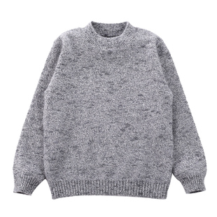 康赛妮100%纯山羊绒打底衫男童毛衣女童宝宝中圆领儿童羊绒衫薄款