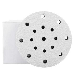 干磨砂纸6寸17孔电动费斯托进口圆形5寸黄砂纸白砂150抛光打磨片