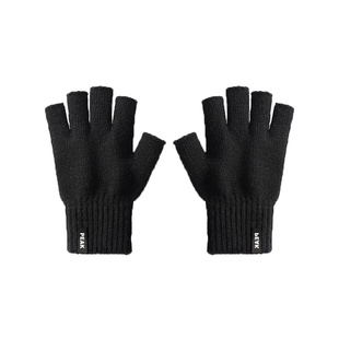 匹克半指手套男秋冬季加厚保暖防寒户外骑行针织毛线写字露指手套