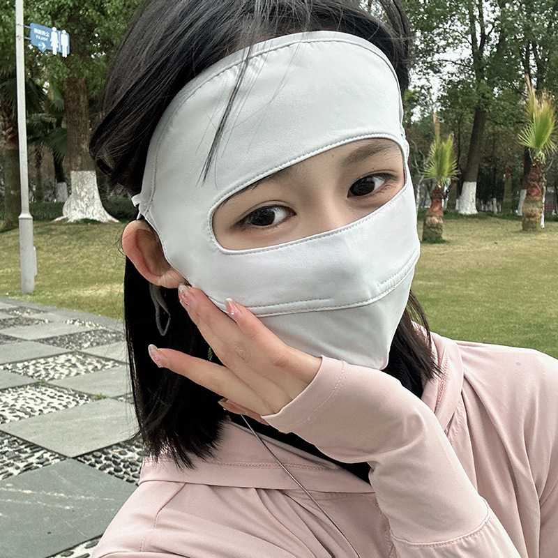 夏季遮阳防晒脸基尼口罩感显面罩女紫外线小防遮脸透气凉脸
