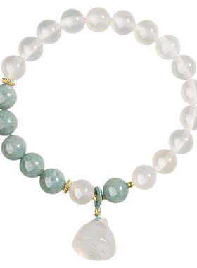 五台山天然白玛瑙石英石手串盘玩